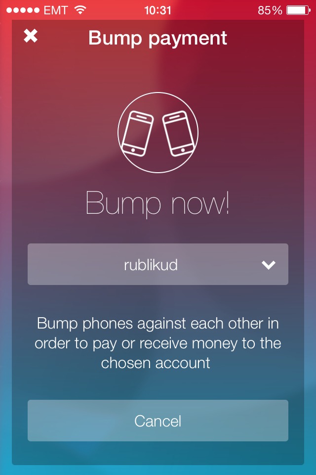 Bump mobile app feature