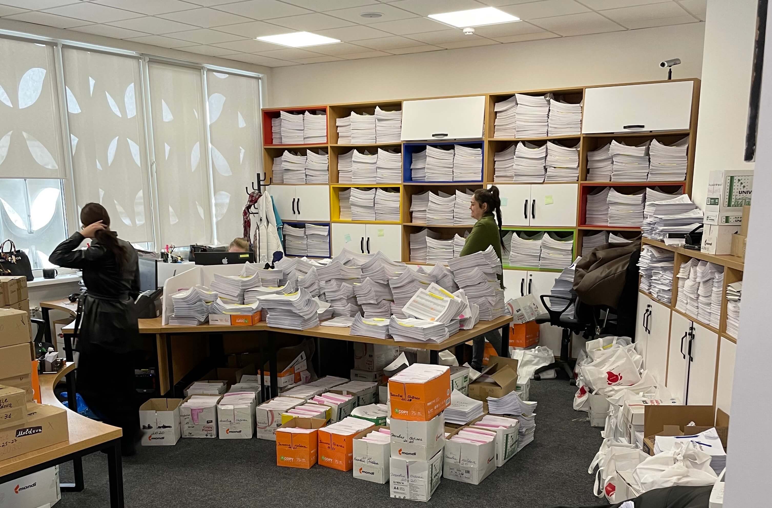 Amount of paperwork in Iute Moldova office