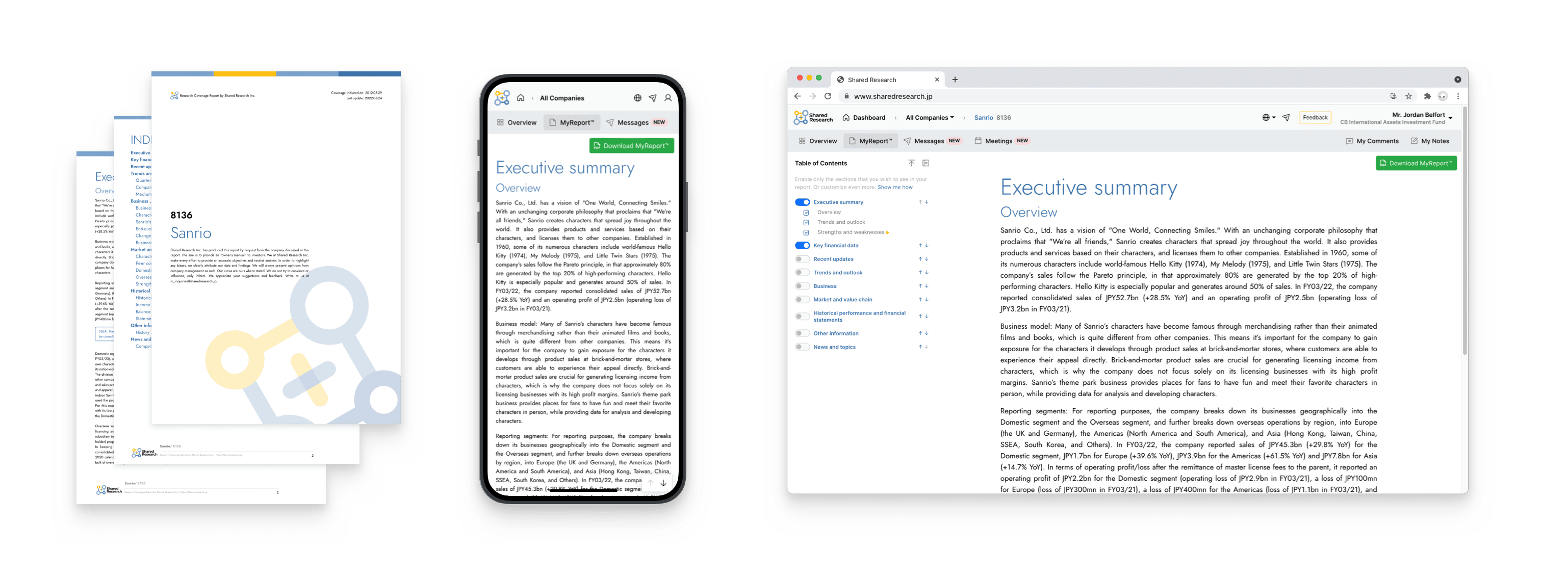 Shared research solution in various mediums