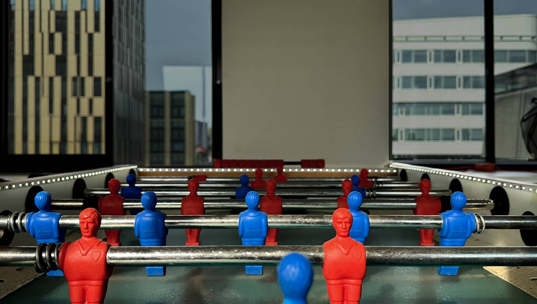 Codeborne's table football table with LED strip upgrade