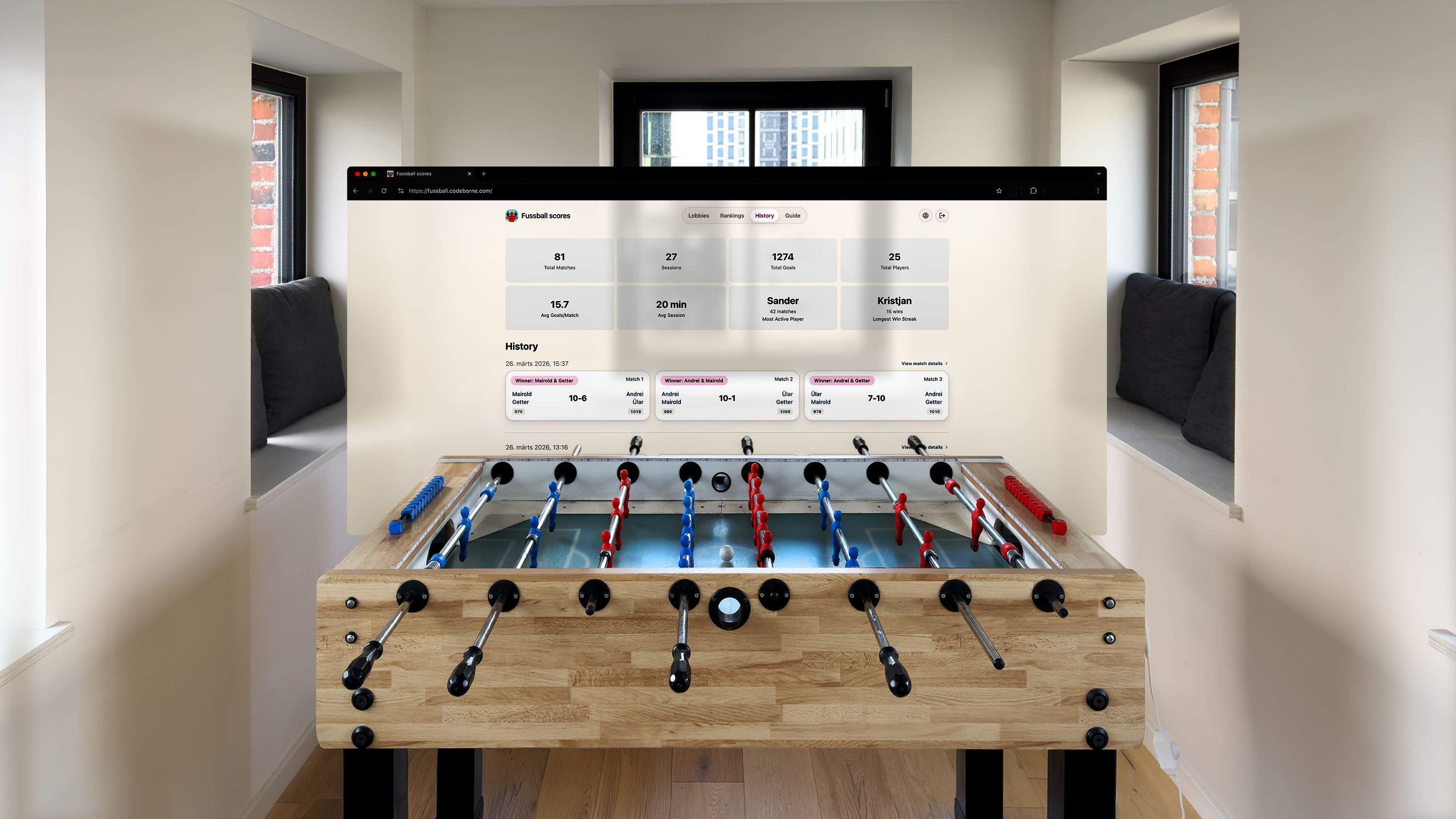 The story of Mihkel and Misha creating the Fussball app